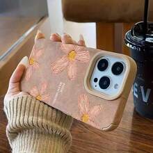 Funda para teléfono móvil con estampado de flores al óleo, 16 (hombre), 13 Pro Max, XS Max, tacto suave, 16 Plus, 13 Pro, 14 Pro Max, 15 Pro, 15 Pro, 12 Pro Max, TPU grueso, XS (mujer), 11 (a prueba de golpes y caídas). 15 PLUS/13/12 PRO MAX/15 PRO MAX/14 PRO/XR/14/16 PRO/11 PRO MAX/16/12 PRO/14 PLUS - Marrón - Ver 5