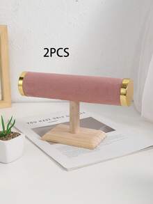 TONVIC 1件/2件裝 木製手鍊架 珠寶手鍊髮箍手錶項鍊展示收納架 時尚女款檯面收納架 - 均碼 - 查看 20