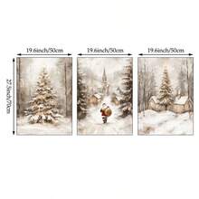1/3 szt. Vintage, świąteczne obrazy ścienne, wydruki z zimowym krajobrazem, obrazy na płótnie, plakaty z Mikołajem, dekoracje świąteczne do salonu, sypialni, mieszkania, akademika, prezent dla niej, nieoprawione, świąteczne dekoracje, choinka, prezent, Święto Dziękczynienia, ślub, wystrój domu, wystrój domu, jesienne dekoracje, dekoracje urodzinowe, prezenty, artykuły imprezowe, dekoracje świąteczne, dekoracje na Halloween, dekoracje ścienne, ozdoby na Halloween