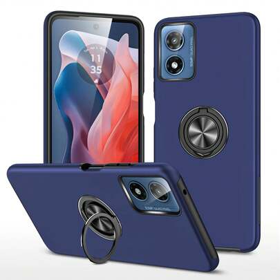 Ylzhe For Moto G Play 2024 Phone Case, Heavy Duty Shockproof Full Protective Cover, 360 Rotatable Ring Magnetic Kickstand For Moto G 2024 Case, G Play