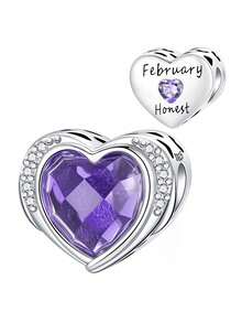 Sterling Silver Jewelry Charms Love Twelve-Month Birthstone Beaded Pendant Ball Suitable For Bracelet DIY Women's Jewelry Gifts, Amulets On The Bracelet - 彩色 - 查看 11