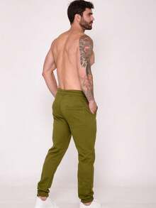 KIT 3 Men's Sweatpants 3 Cables (Off, Caramel, Military Green) - Camel - View 3