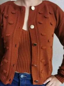 Winter Coat Knitted Cold Weather Blouse Cardigan Style Casual Party Knitwear Women's Clothing - 陸地海岸 - 查看 1