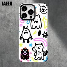 Funda protectora para phone con diseño de graffiti y orificios grandes. Compatible con phone 16 Pro Max, 16, 15 Pro, 14, 14 Plus/14 Pro Max, 13, 13 Pro, 12 Pro, 11/11 Pro. Regalos para cumpleaños y fiestas - Blanco - Ver 8