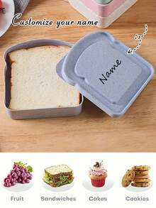 Customizable Sandwich Box Reusable Sandwich Box Personalized Lunch Box Storage Container -Custom Logo Name/Text Customization Wheat Straw Bread Box-Reusable Food Container, Portable Bread Box Outdoor Lunch/School Lunch Box Travel Sandwich Box Picnic Food Storage Perfect For Outdoor Activities, Kitchen Use, Lunch Preparation,School Supplies And Food Storage, Ideal For Work, School, Picnics, And Travel-Tailor-Made - Multicolor - View 4