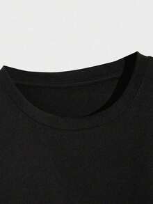 Vintage 1986 Graphic Tee , Women's 220gsm New Summer Casual Crew Neck Pure Cotton Short-Sleeved T-Shirt(1 PC) - 黑色 - 查看 5
