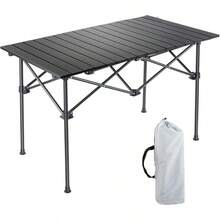 Mesa Plegable Camping, 95 * 55cm Plegable Playa De Portátil, Mesa De Camping Plegable Pequeña Adecuado para Exteriores, Playa, Picnic, Barbacoa, Pesca - 95 * 55 cm - Ver 10