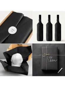 12pcs Black Thin Wrapping Paper, Colorful Wrapping Paper Tissues For Various Occasions - Black - View 8