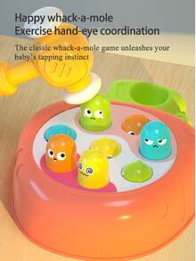 New Cartoon Whack-A-Mole Early Educational Toy For Toddlers, Develops Baby's Hand-Eye Coordination Hitting Game, Cute Interactive Educational Pounding Toy, Infant Learning Gift, Baby's Christmas, Halloween, Thanksgiving Birthday Present - Multicolor - View 2