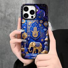 Funda protectora para phone con diseño de elefante de ojos azules y orificios grandes. Compatible con phone 16 Pro Max, 16, 15 Pro, 14, 14 Plus/14 Pro Max, 13, 13 Pro, 12 Pro, 11/11 Pro. Ideal para regalos de cumpleaños y fiestas. - Blanco - Ver 7