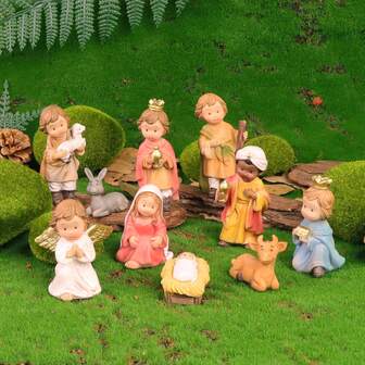 圣诞场景收藏摆件套装 - 室内外皆宜的宗教圣诞装饰 - 适合各种房间的各式手绘摆件 - 无需用电的节日装饰品 - 圣诞家居装饰 - 圣诞礼物 - 圣诞装饰