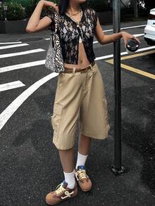 女士休闲优雅度假纯色性感绿色镂空蕾丝半透明纽扣针织开衫上衣，夏季沙滩黑色 - 黑色 - 查看 6