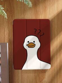 可爱鸭子卡通图案平板电脑保护壳，兼容 iPad 9.7/10.2/10.5/10.9/12.9/Pro 11、第 10 代，兼容三星 Galaxy Tab S6 Lite 10.4 英寸，兼容 Kindle Paperwhite 第 12 代 2024、Kindle（第 11 代）2022 年发布、Kindle Colorsoft 签名版，柔软防摔保护，智能支架/自动唤醒/睡眠 - 彩色 - 查看 3