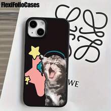 Funda protectora para phone con diseño de gatito con auriculares, con orificios grandes. Compatible con phone 16 Pro, 16, 15 Pro, 14, 14 Plus, 14 Pro, 13, 13 Pro, 12 Pro y 11/11 Pro. Regalos para cumpleaños y celebraciones. - Blanco - Ver 5