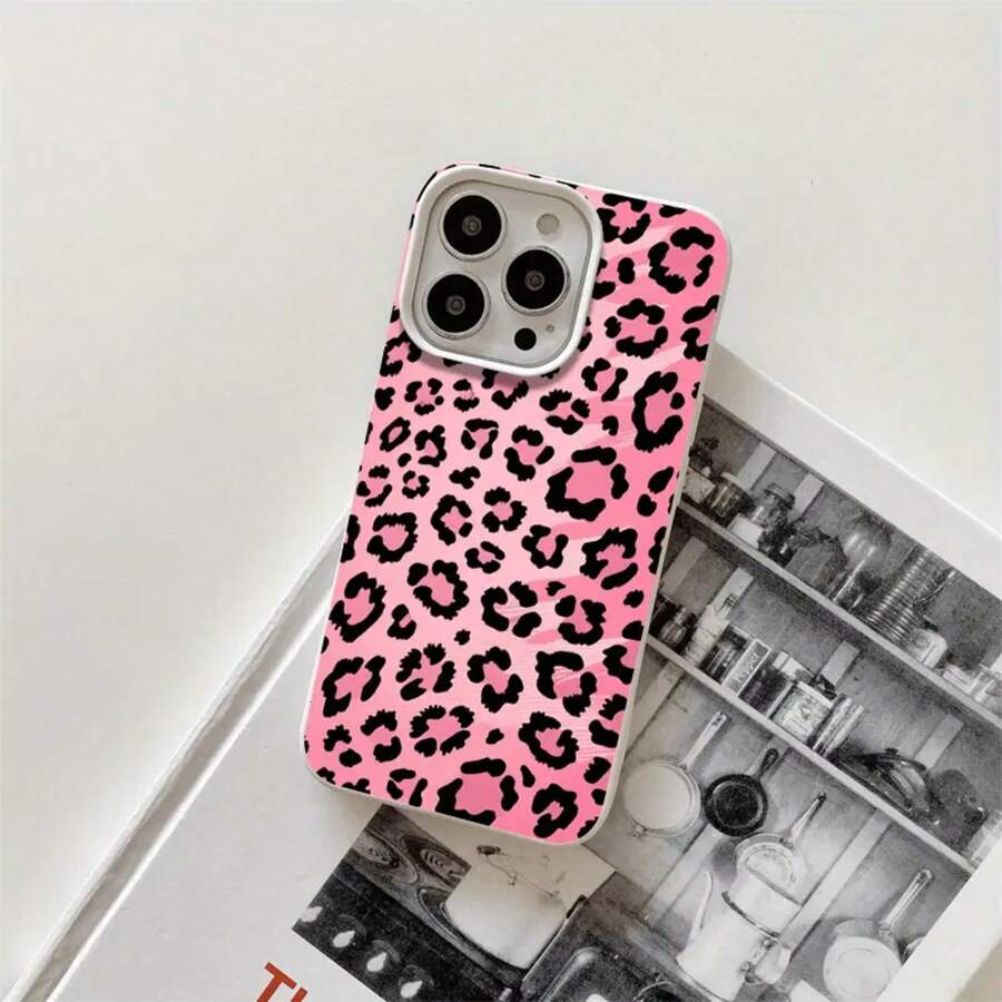 Funda protectora para phone con orificios grandes, diseño de leopardo rosa, compatible con phone 16 Pro, 16, 15 Pro, 14, 14 Plus, 14 Pro, 13, 13 Pro, 12 Pro y 11/11 Pro. Regalos para cumpleaños y celebraciones. - Blanco - Ver 1