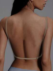 1/2 Pcs Seamless Backless Wireless Bra - 3-Way Cross-Back Design, Removable Pads & Adjustable Straps, Elegant Everyday Undergarment For Women, Comfortable Undergarment, Sleek Underwear, Smooth Texture - 咖啡棕 - 查看 5