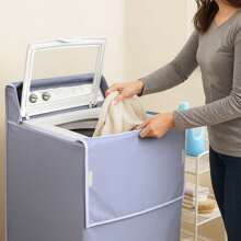 Funda Impermeable para Lavadora o Secadora Grande – Vinil Satín Resistente al Sol, Agua y Polvo, Ideal para Uso Exterior | 110 * 65 * 56 cm - Plateado - Ver 8