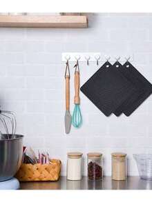 2/4件套硅胶隔热垫套装 - 耐热防滑锅垫、厨房隔热垫、可水洗硅胶垫、多功能开瓶器和杯垫（实际产品不含纸板） - 彩色 - 查看 9