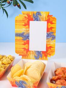 10/24pcs Blue Flame Dragon Food Boxes, Fries Boxes, Popcorn Boxes, Popcorn Boxes, Birthday Party Decor And Movie Night Snack Boxes, Suitable For Lunch Box, Bakery Bread, Burger Restaurant - Multicolor - View 4