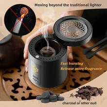 Charcoal Oud 2-In-1 Electric Incense Burner Type-C Portable Burner Aoma Diffuser For Car - Multicolor - View 9