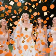 Orange, White And Gold Glitter Confetti, 2.5cm Round Sequins, Glitter Party Wedding Party Throws Confetti Round Mixed Color Scraps, Suitable For Bridal Showers, Christmas Weddings, New Year Proposals, Gift Wrapping And Party Decorations, Luxury Metallic Sequin Set, Suitable For Large Celebrations, Wedding Decorations, Suitable For Autumn Weddings, Harvest Festivals Or Birthday Parties, Perfect For Warm Tone Themes