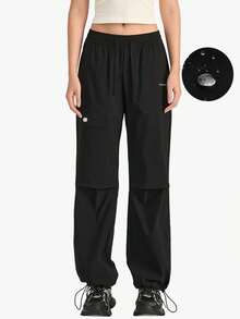 Women's Waterproof Windproof Hiking Cargo Pants – Outdoor Softshell Trousers With Drawstring Hem, Convertible Straight-To-Jogger Fit, Scratch-Resistant Abrasion-Proof, Lightweight Camping Shell For Spring Fall Trekking, Jogging, Backpacking, Weekend Leisure & Travel