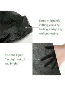 12pcs Black Thin Wrapping Paper, Colorful Wrapping Paper Tissues For Various Occasions - Black - View 10