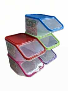 Contenedor plástico con cucharón apilable exhibidor dulces gomitas para negocios contenedor dispensador de vidrio sintético apilable con cucharon ideal para tiendas puestos de feria cafeterías material resistente reutilizable transparente fácil limpieza gran capacidad exhibición profesional para uso comercial - Multicolor - Ver 4