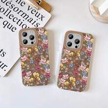 Funda para móvil con diseño retro de piel sintética de oveja. Compatible con phone 16 Pro Max, 15 y 14 Plus. Diseño moderno y artístico. Color marrón. Protector de alta calidad. Suave y acolchado. Para hombres y mujeres. - Colores mixtos 1 - Ver 4