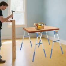 YUNRUX 2pcs Work Trestle, Folding Sawhorse, Folding Trestle - A - View 10