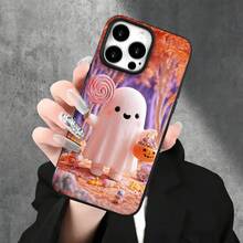 Funda protectora para phone con diseño de calabaza, con orificios grandes, compatible con phone 16 Pro Max, 16, 15 Pro, 14, 14 Plus/14 Pro Max, 13, 13 Pro, 12 Pro, 11/11 Pro. Regalos para cumpleaños y festividades - Negro - Ver 4