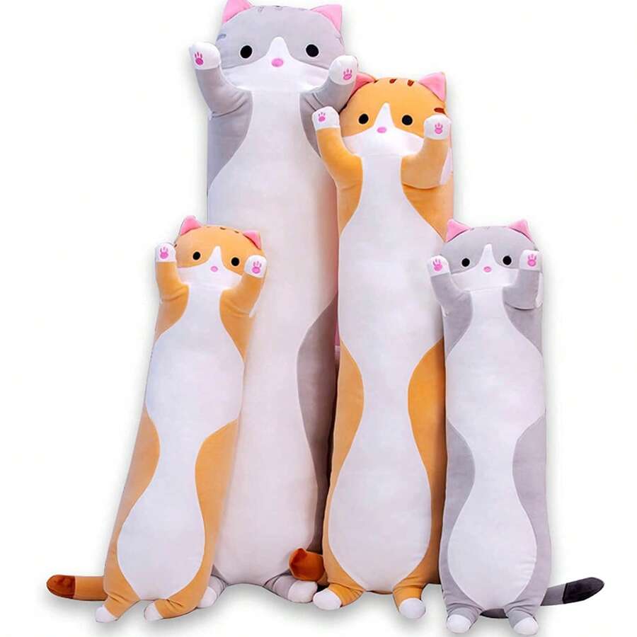 50厘米可爱猫咪毛绒长抱枕卡通毛绒动物猫咪毛绒玩具柔软玩偶枕头儿童女孩礼物 - 彩色 - 查看 1