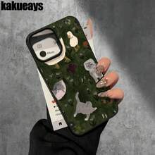 Funda protectora para phone con diseño de césped y orificios grandes. Compatible con phone 16 Pro Max, 16, 15 Pro, 14, 14 Plus/14 Pro Max, 13, 13 Pro, 12 Pro, 11/11 Pro. Regalos para cumpleaños y fiestas. - Negro - Ver 6