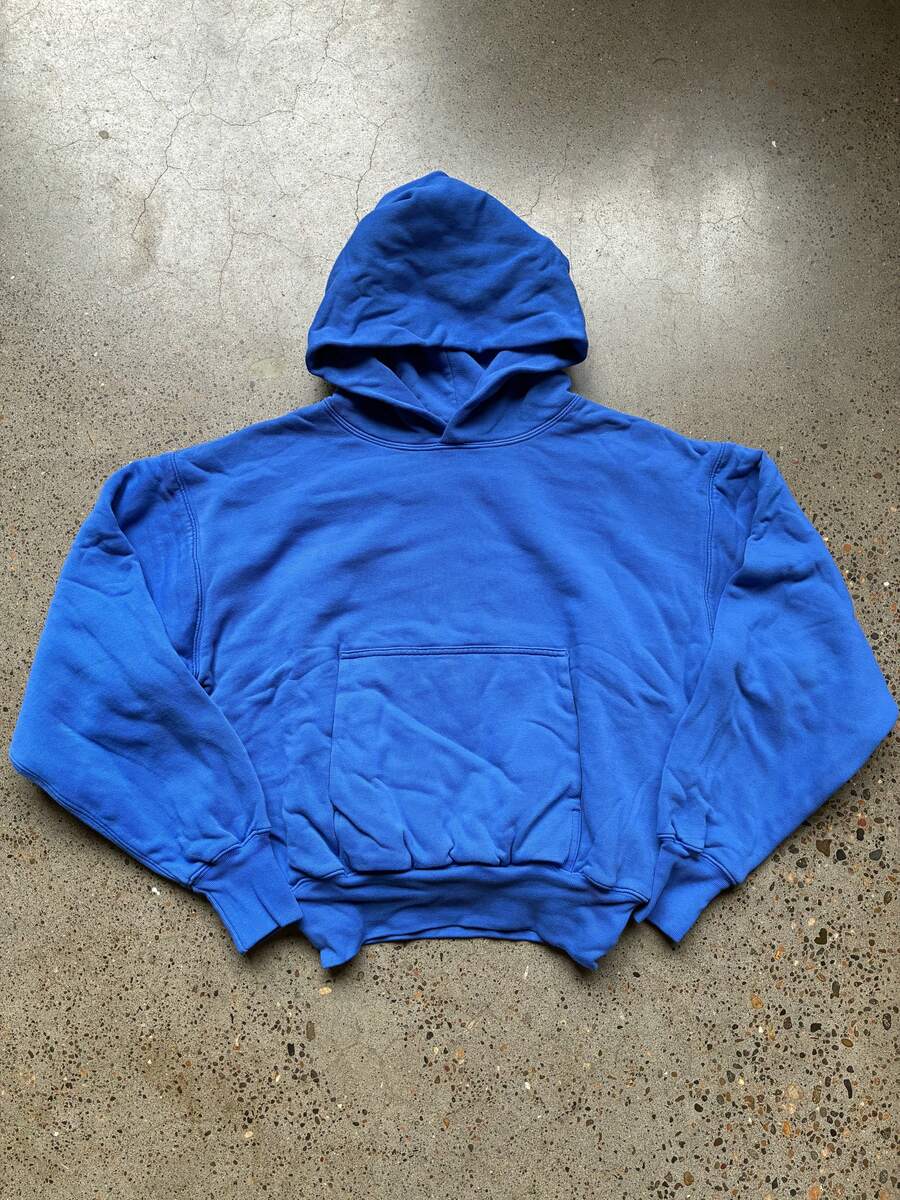 Yeezy X Gap Perfect Hoodie, Oversized Double-Layer Cotton Pullover, Thick Basic Hoodie For Men And Women, Blue - Màu xanh lam - Xem 1