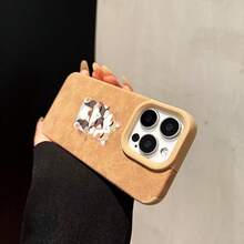 Funda para phone 16 Pro Max, 16 Plus, 15 Pro, 14, 13, 12 y 11. Diseño sencillo de piel sintética con estampado de gatitos. Ideal para invierno y otoño. Resistente a caídas. - Marrón claro-1 - Ver 2