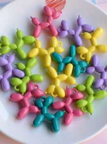 6/10/22/49pcs Mixed Solid Color Cute Balloon Dog Shaped Resin Decor, Glow-In-The-Dark Balloon Dog Pendant, Small Dog Decorative Accessories Suitable For Earrings, Hair Accessories, Stationery, Phone Cases, Keychains, Shoes, Refrigerator Magnets, DIY Jewelry Making