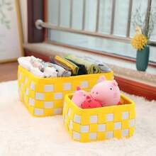 1 Stück/2 Stücke/3 Stücke Filz Aufbewahrungsboxen, vielseitiger Aufbewahrungsorganizer für die Rückkehr zur Schule, große Kapazität für Kleidung, Spielzeug, Bücher & Verschiedenes, zufälliger Stil Lieferung