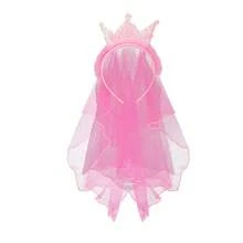 1/4/6pcs Ombre Sequin Crown With Veil Headband, Sweet Princess Headpiece For Kids, Party, Festival, Holiday Celebration