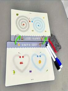 32 Pages Writing & Drawing Set, Back To School Supplies, Calligraphy Book Set, Erasable Pens & Refills, Educational Drawing & Pen Control Practice Notebook, Essential For Learning (Accessory Colors Random) - Multicolor - View 3