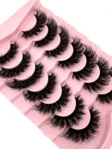 New 2Boxes/14Pairs Soft, Fluffy Natural-Looking 3D Mink Eyelashes, Russian Volume Eyelashes, Dramatic Layered Messy Mink Lashes For Smart Long Cat Eye Lifting, Full Strip Lashes Reusable For Daily And Party, Gift Idea - Black - View 6