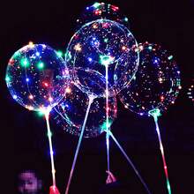 10/20 Pack LED Balloons, 20 Inches Light Up Balloons, Clear Helium Bobo Balloons, Glow Bubble With String Lights For Valentines Day, Halloween, Christmas, Wedding, Birthday Party Decoration - 彩燈 - 查看 3