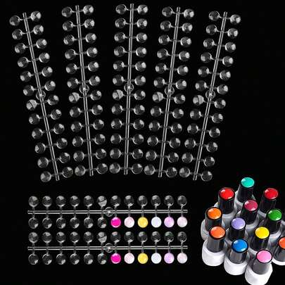 120 Nail Polish Color Swatches, Nail Color Display Chart, Round False Nail Display Tips, Transparent Adhesive Stickers, Nail Color Display Tips, Nail