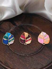 2pcs Fashionable Versatile Drip Oil Stainless Steel Leaf Pendant Jewelry Accessories, DIY Maple Leaf, New Autumn Jewelry Necklace Accessories - Multicolor - View 4