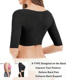 Arm Shaper Compression Sleeves For Post Surgery Support - Black-middle Sleeves - View 7