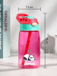 16oz/480ml Personalized Water Bottle For Kids, With Straw And Cap, Birthday/Back To School Supplies, Reusable, Suitable For Children, Boys, Girls And Teens, Great Gift Idea. 12oz/350ml Stainless Steel Water Bottle For Kids, With Silicone Straw, Unicorn, Butterfly, Space, Construction Vehicle Themes, Pink, Green, Blue, Purple, 5 Color Options, Children, Urban Chic, Modern, Colorful, Cute - Style 2 - View 7