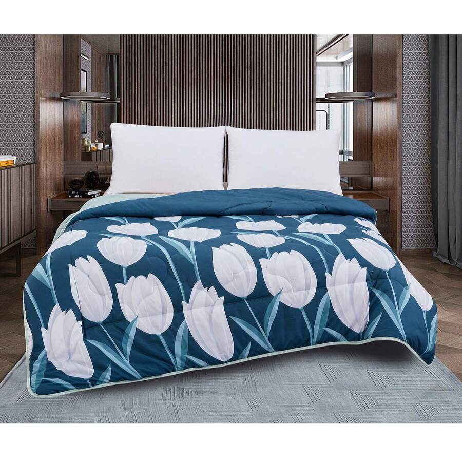Edredón Nórdico Reversible Bicolor,100% Relleno de Fibra Siliconada,Duvet Microfibra,Tacto Suave y Confortable de Microfibra 300g/m²,Diseño Reversible con un Lado Liso y Otro Estampado,Disponible en 4 Medidas (Cama 90/105/135/150) - Color 1 - Ver 1