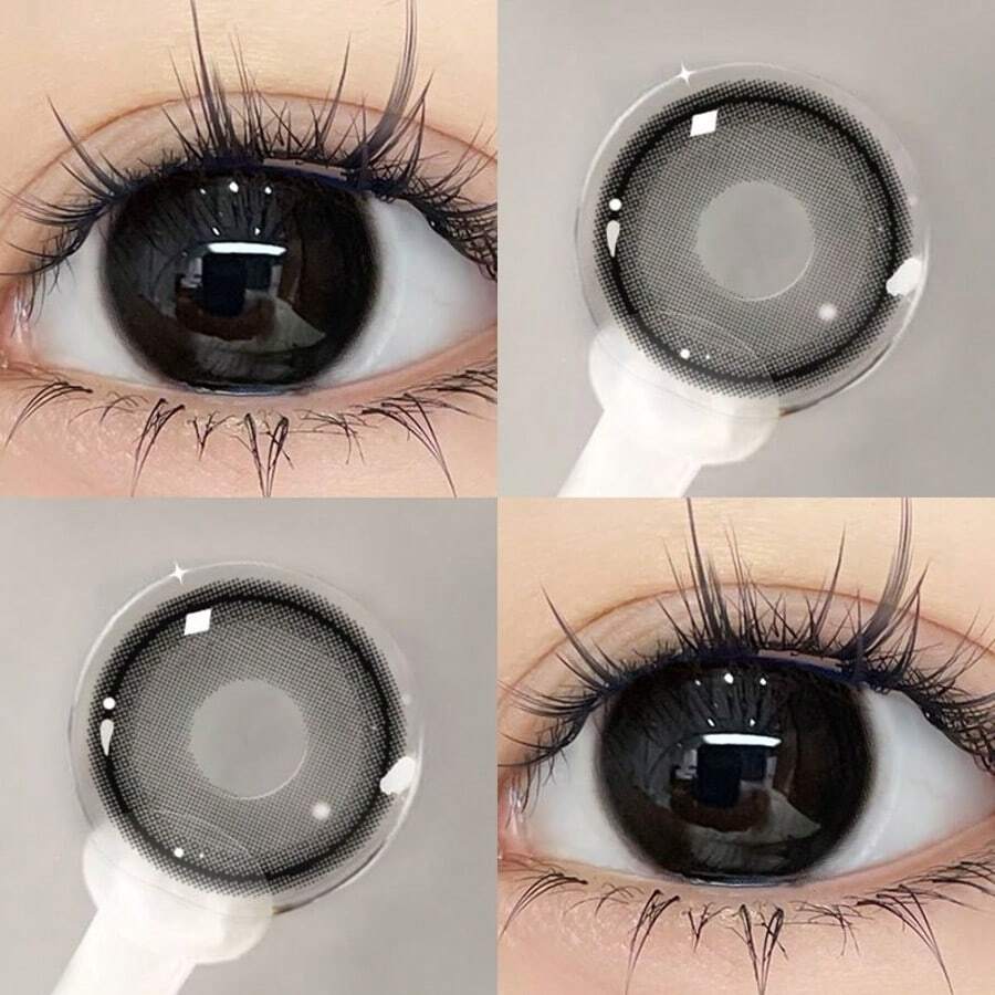 JeweLens 1 副彩色隐形眼镜 彩妆眼镜片 自然黑隐形眼镜 万圣节服装角色扮演 - 黑色 - 查看 1