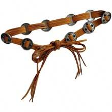 Vintage Boho Tassel Sash Belt Western Waistband Knotted Dress Belt For Women Decoration - 紫紅色 - 查看 5