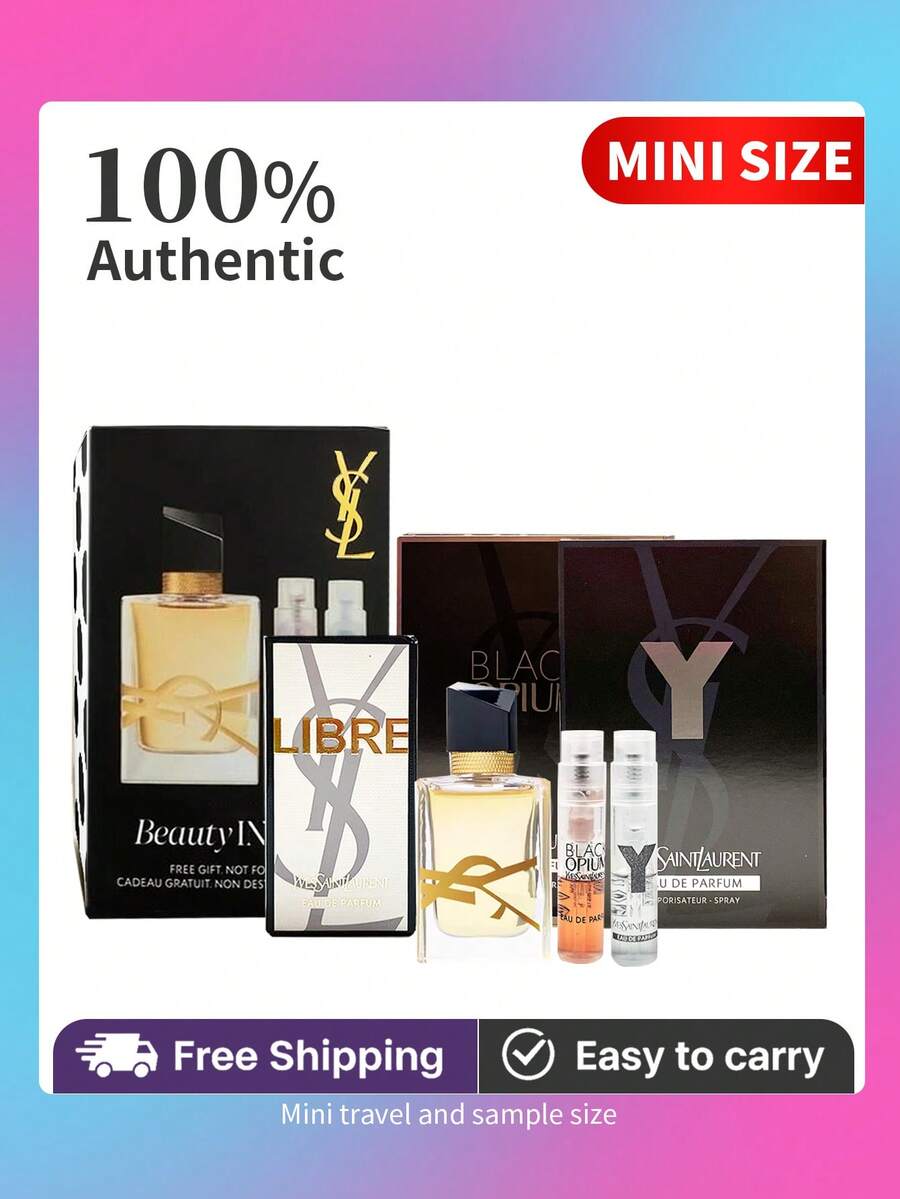 YSL Perfume Miniatures Set 3-Piece Gift Box ,Travel Set For Women Eau De Parfum Mini Splash,LIBRE EDP 7.5 Ml, Y' EDP 1.2ml And BlackOpium EDP 1.2ml(Pack Of 3) Mini Travel Size Set - Bộ hộp quà du lịch ba món - Xem 1