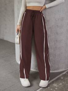 A&DD MODA, REF: ADD8823, Women's Elastic Pants, Casual, Wide, Breathable, Fine Silk, Icy, Light, Comfortable, Casual, Elegant, Modern, Stylish, Premium Quality, All Day Comfort, Perfect For Summer, Soft Touch, Freshness, Ideal For Heat. - 酒紅色 - 查看 4